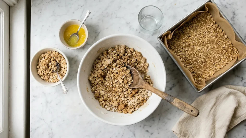 Making the Oat Crust and Crumb Topping