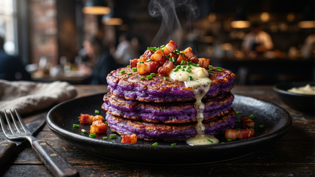 Purple Mashed Potato Pancakes
